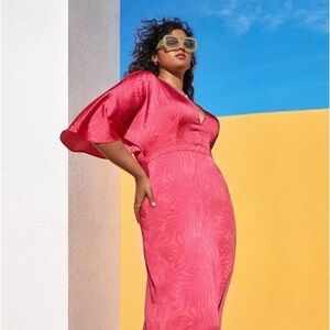 Fe Noel x Target Red Contrast Palm Leaf Maxi Dress Size 8